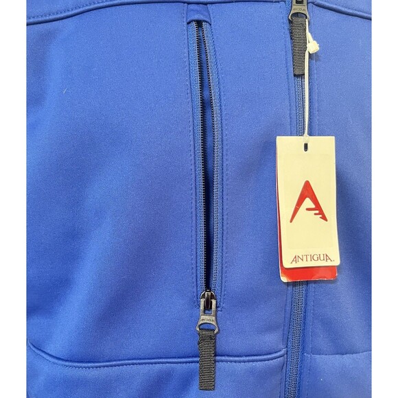 NWT Antigua Traverse Mens S Softshell Jacket Blue Full Zip Water Resistant Logo - Picture 5 of 16